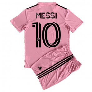 Inter Miami Lionel Messi #10 Koszulka Podstawowych Dziecięca 2023-24 Krótki Rękaw (+ Krótkie spodenki)
